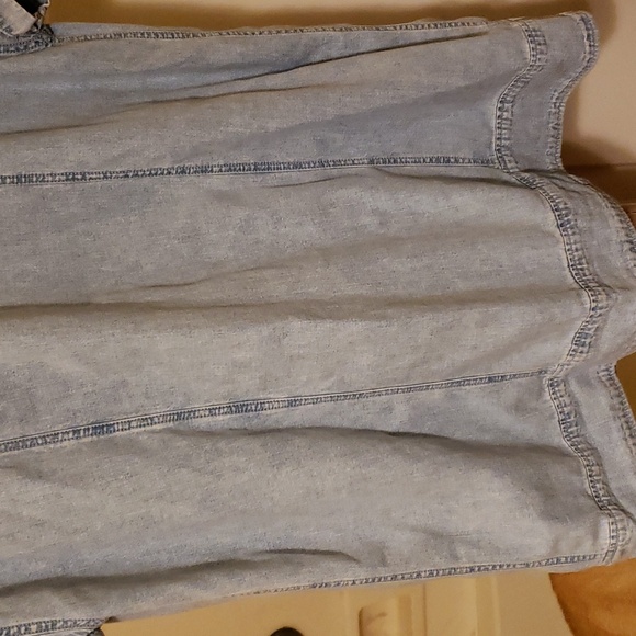 Free People Denim Mini Dress Sz L - Picture 9 of 9